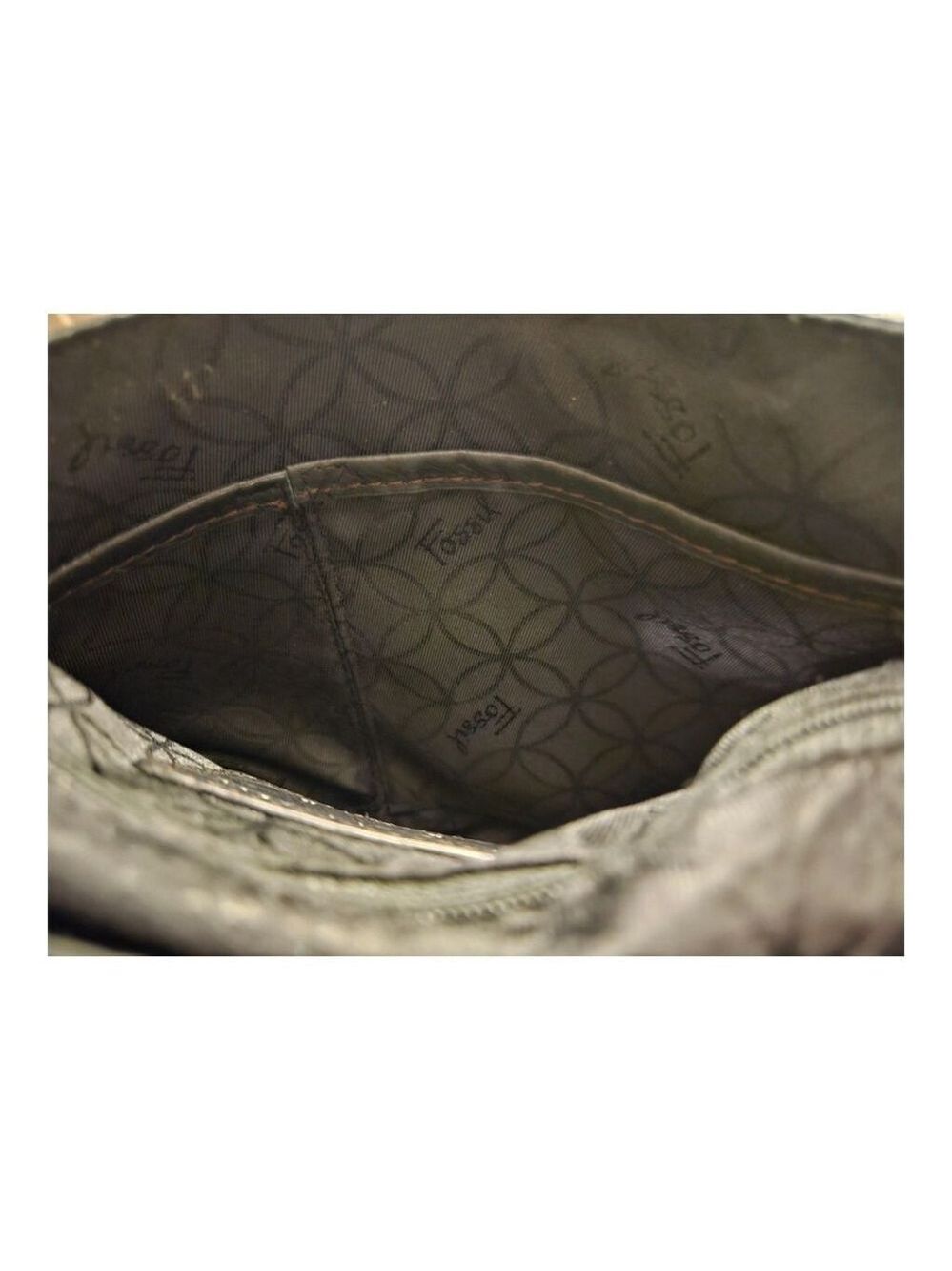 Women's Vintage Fossil Leather Crossbody Bag Black - Picture 12 of 16